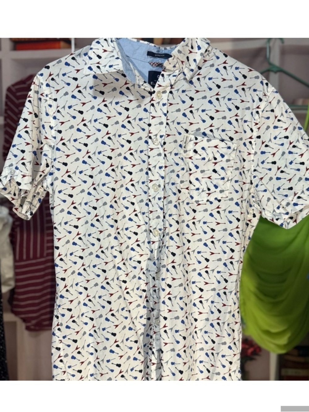 Ben Sherman White Shirt with Multicolor Pattern - Picture 3 of 8
